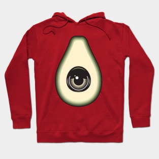 Avocado with an eye. Black and white. Hoodie